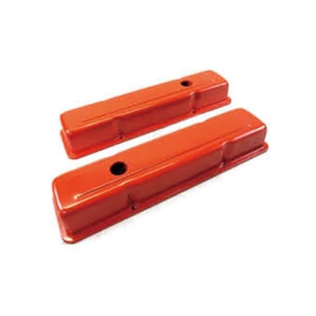 Absurdo Steel Short UnBaffled Valve Covers for 1958-1986 SBC 283-350, orange AB2204617